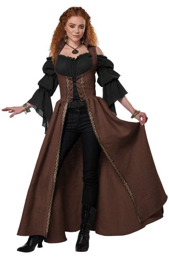 Medieval Overdress Adult Costume (Brown)