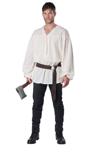 Renaissance Peasant Shirt Adult Costume (Beige)