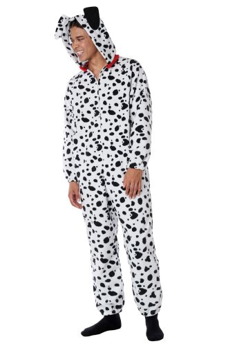 Dalmatian Fleece Jumpsuit Adult Costume
