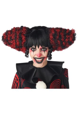 Funhouse Clown Wig (Black/Red)
