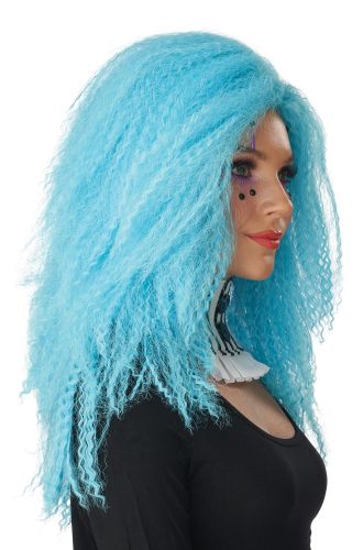 Crimped N Kooky Adult Wig (Blue)