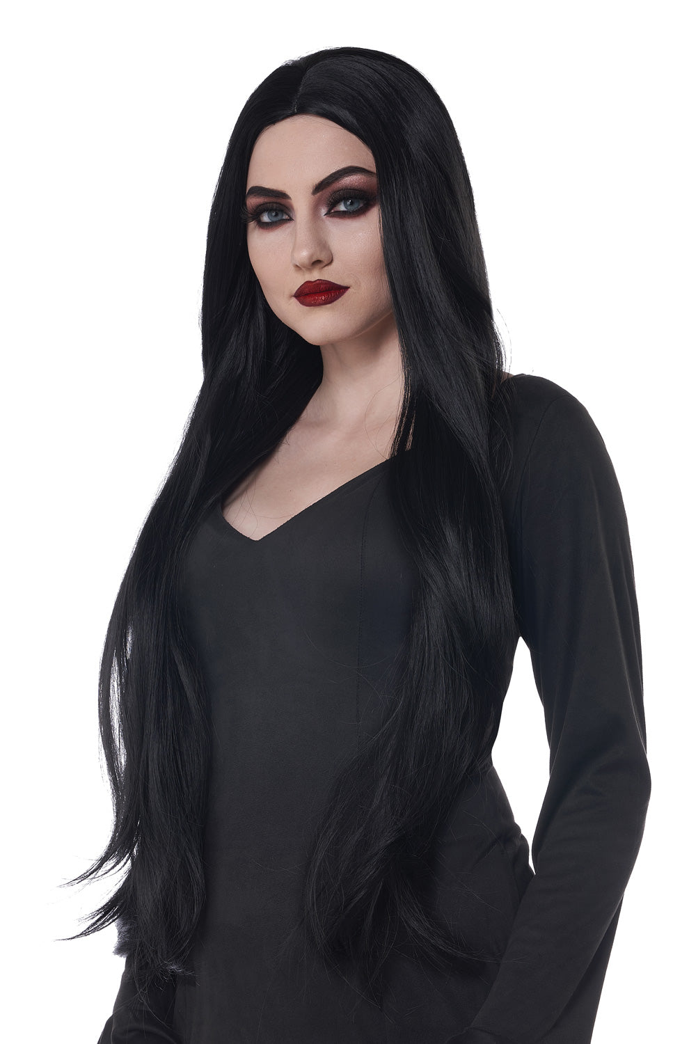 Adult Women's Vampire Long Curly Black Wig main image 0