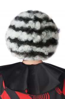 Spiral Clown Wig (Black/White)