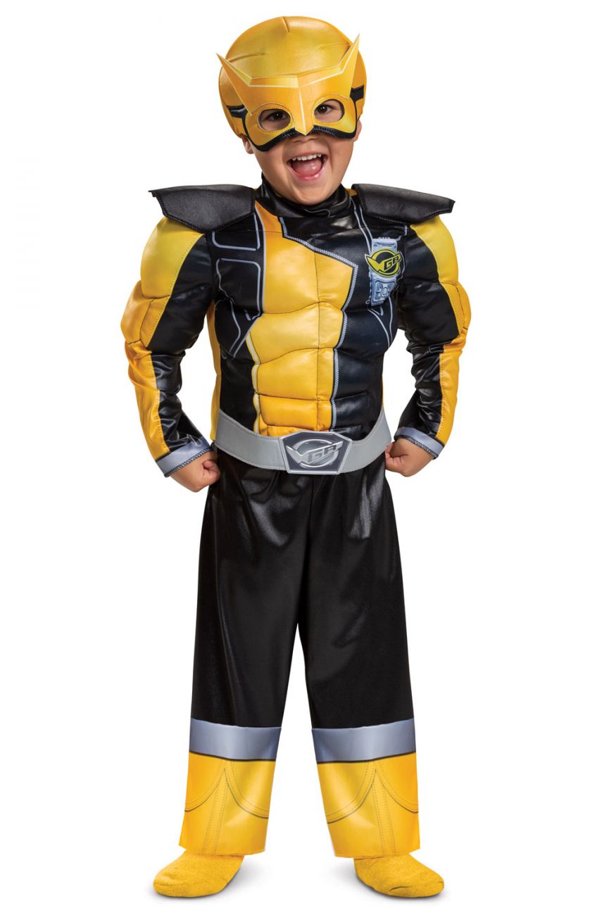 4-6 Toddler Size Large Muscle Padded Character Jumpsuit Gold Ranger Outfit for Toddlers Beast Morphers Power Ranger Costume