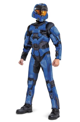 Halo Spartan 2 Blue Classic Muscle Child Costume