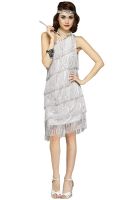 Shimmery Flapper Adult Costume (Silver)