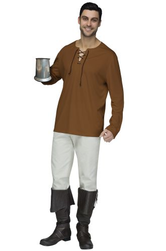 Peasant Shirt Adult Costume (Brown)