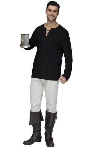 Peasant Shirt Adult Costume (Black)