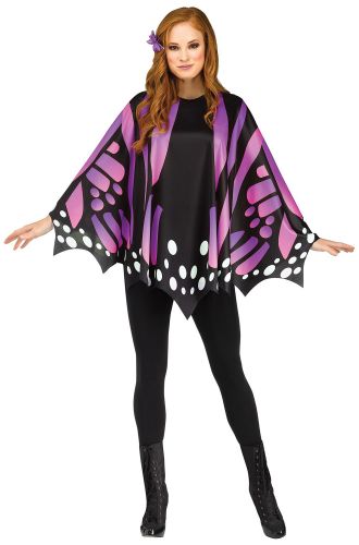 Purple Butterfly Wing Poncho Adult Costume