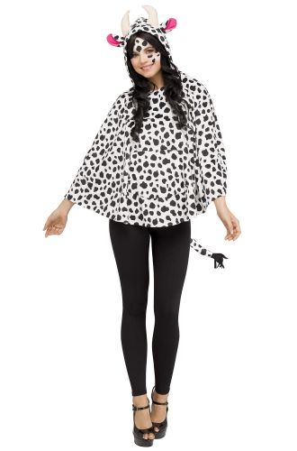 Cow Hooded Poncho Adult Costume