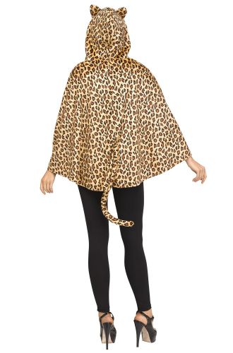 Leopard Hooded Poncho Adult Costume