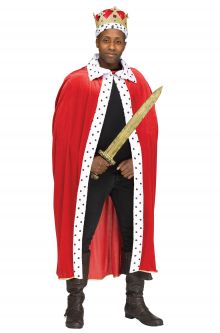 Red King Robe/Crown Adult Costume