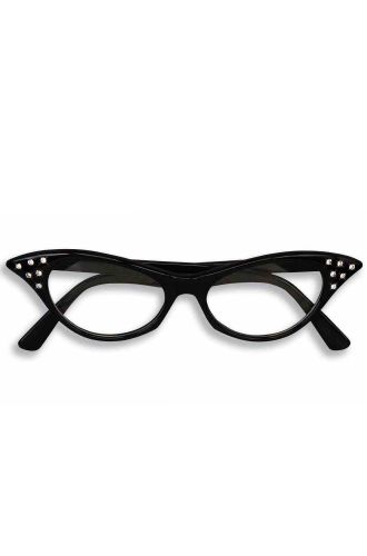 50's Rhinestone Glasses (Black)
