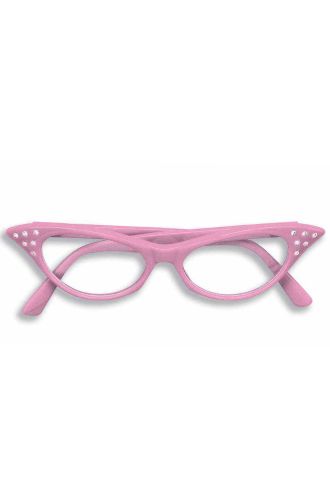 50's Rhinestone Glasses (Pink)