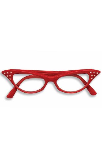 50's Rhinestone Glasses (Red)