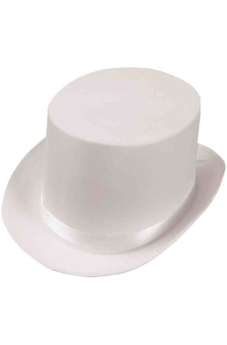 Deluxe Satin Top Hat (White)