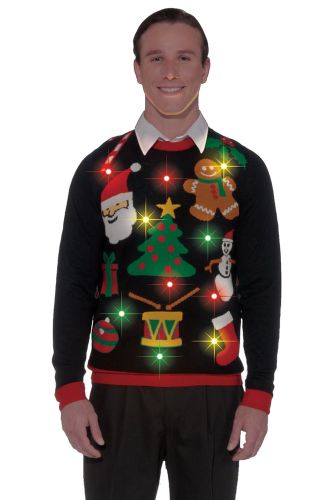 Everything Christmas Light Up Sweater Adult Costume (XL)