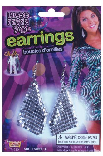 Disco Drop Earrings (Silver)