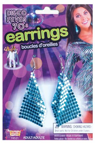 Disco Drop Earrings (Blue)