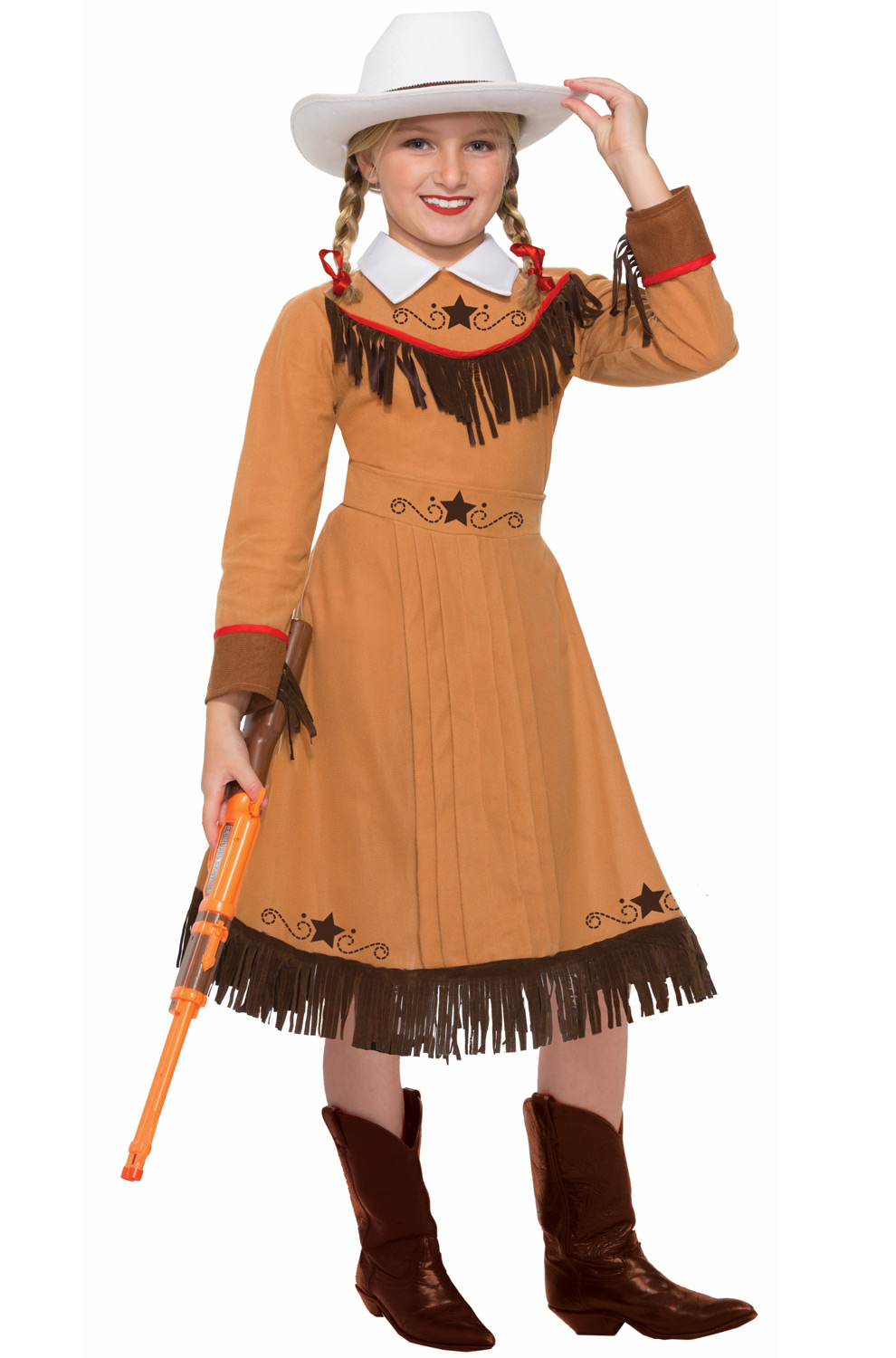 Child Cowgirl Sweetie Costume Wild West Fancy Dress Outfit Hat 