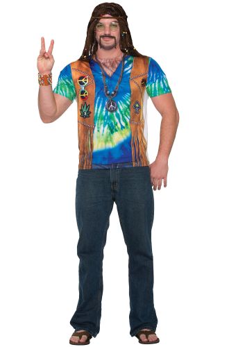 Hippie Man Shirt Adult Costume (Medium)