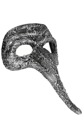 Textured Long Nose Mask (Silver)