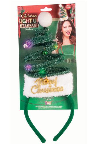 Light Up Christmas Tree Headband (Green)