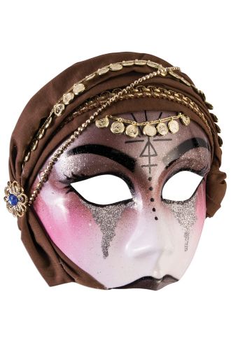 Fortune Teller Mask with Scarf (Brown)