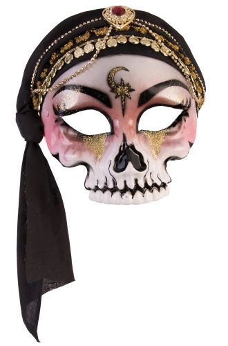 Fortune Teller Mask with Scarf (Black)