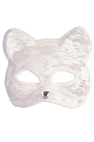 Lace Cat Half Mask (White)
