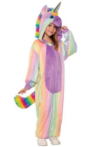 Rainbow Unicorn Jumpsuit Child Costume (Large)
