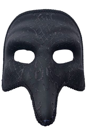 Venetian Filigree Zanni Mask (Black)