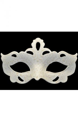 Glittery Gaze Venetian Mask (White)
