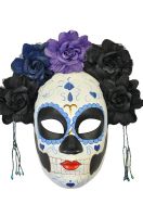 La Calavera Catrina Masquerade Mask (Black/Blue)