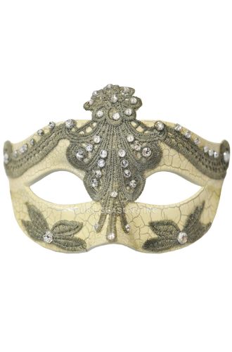 Shattered Lace Guerriero Masquerade Mask (Silver)