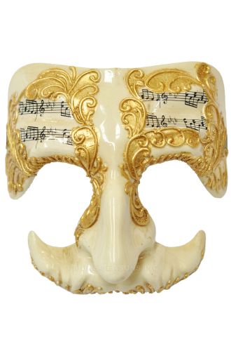 Harmonious Ceffo Masquerade Mask (White/Gold)