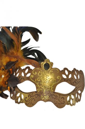 Lady Bella Venetian Mask (Brown)