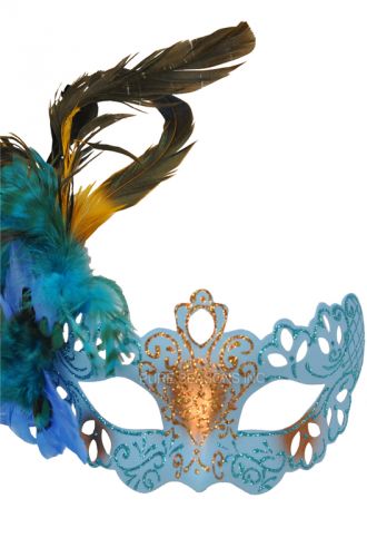 Lady Bella Venetian Mask (Sky Blue)