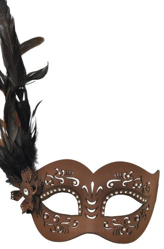 Feathered Divinity Masquerade Mask (Brown)