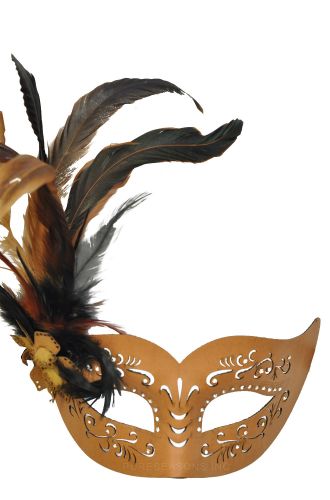 Feathered Divinity Masquerade Mask (Light Brown)