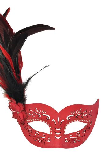 Feathered Divinity Masquerade Mask (Red)