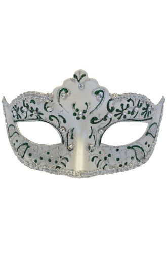 Bejeweled Venetian Mask (Green)