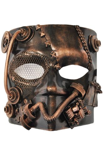 Steampunk Robot Bauta Mask (Bronze)