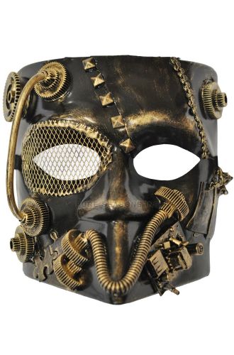 Steampunk Robot Bauta Mask (Gold)