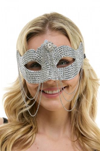 Silver Star Jewel Masquerade Mask