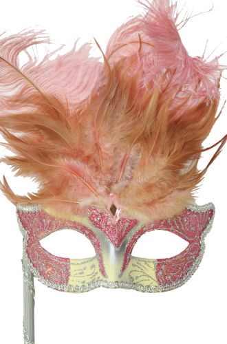 Petite Vanity Fair Masquerade Mask (Pink/Silver)