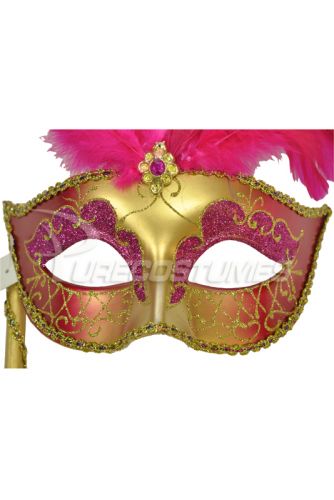 Colombina Vanity Fair Venetian Mask (Magenta)