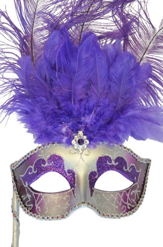 Colombina Vanity Fair Venetian Mask (Purple/Silver)