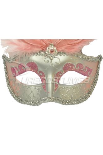 Colombina Festa Venetian Mask (Pink)