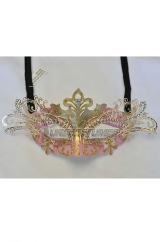Farfalla Venetian Mask (Pink/Gold)